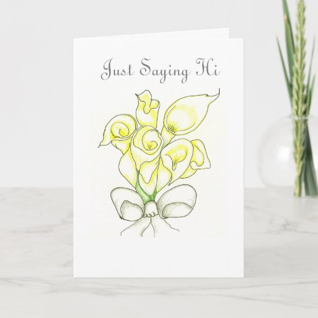 Cartão Just Saying Hi Blank Note Greeting Card (Frente)