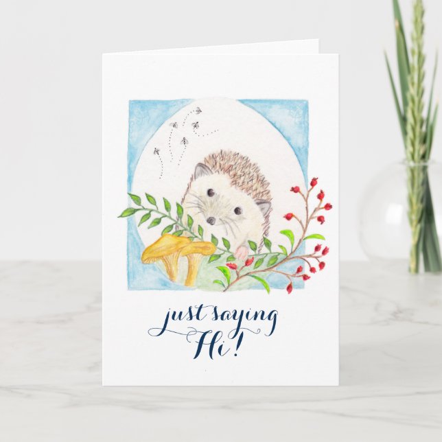 Cartão Just Saying Hi Hedgeghog greeting card (Frente)