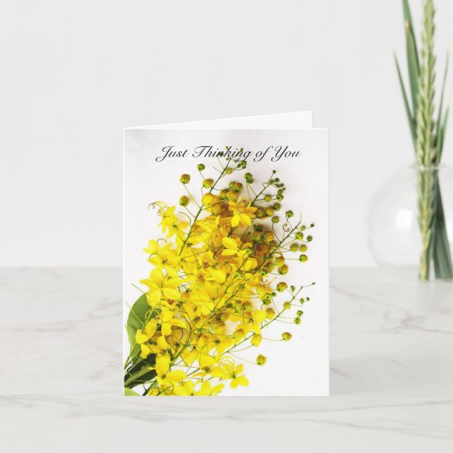 Cartão "Just Thinking of You" Yellow Buds Note Card (Frente)