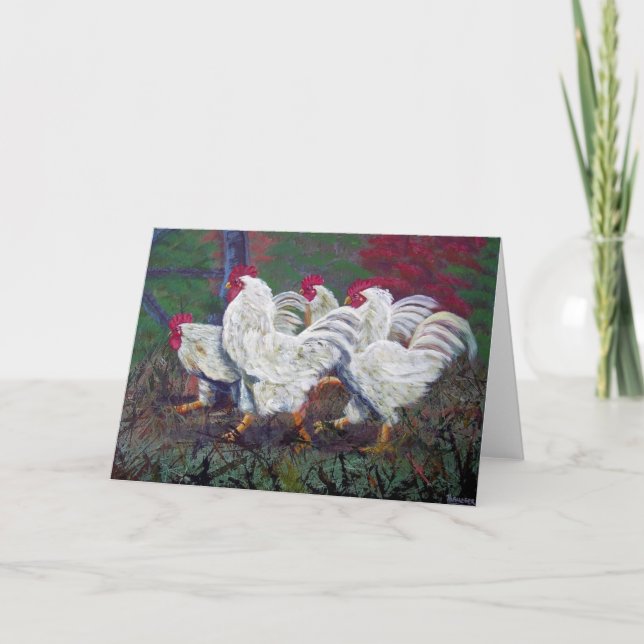 Cartão 'Just Us Chickens'  Greeting Card (Frente)