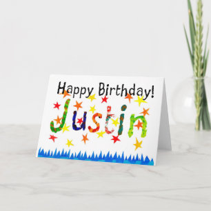 Cartão 'Justin' Birthday Card