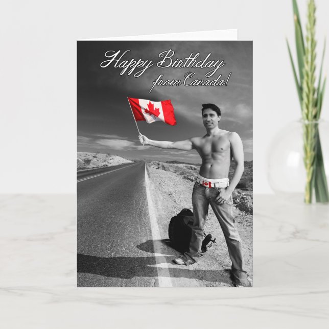 Cartão Justin Trudeau: Happy Birthday from Canada (Frente)