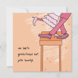 Cartão kaart huwelijk felicitatie uitnodiging