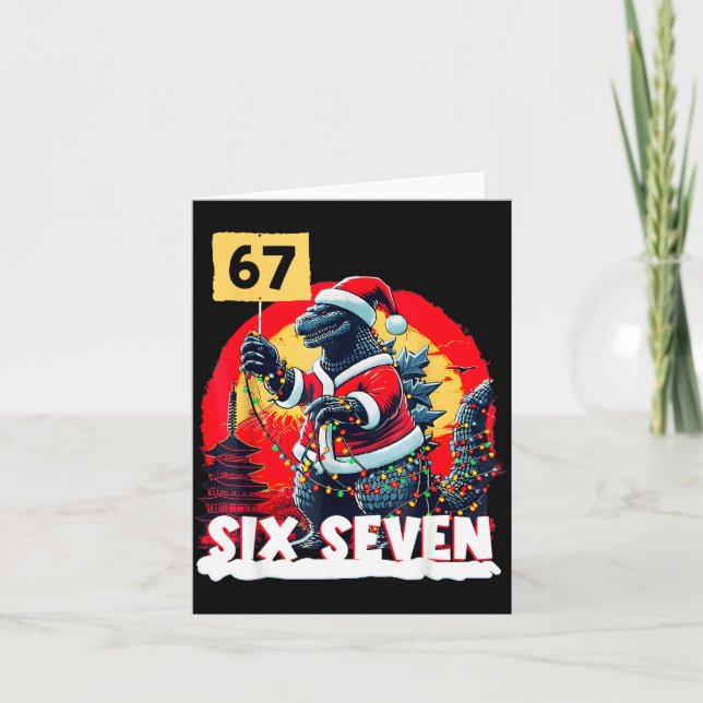 Cartão Kaiju Christmas 67 Santazilla Japanese Monster Din (Frente)