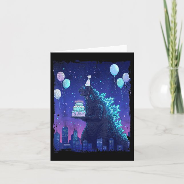 Cartão Kaiju Festa de aniversário Japão Monstro Seu Meu A (Frente)