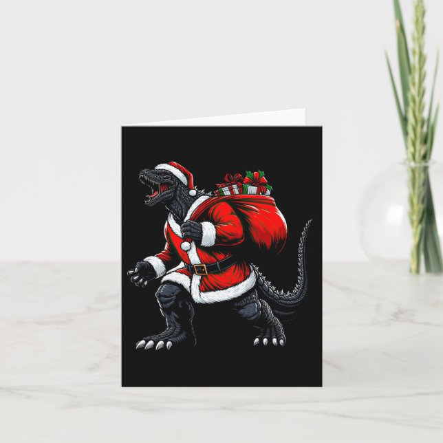 Cartão Kaiju Papai noel Natal Santazilla Monstro Japonês (Frente)