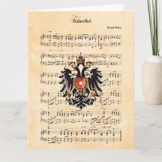 Cartão Kaiserlying, hino do imperador austríaco (Frente)