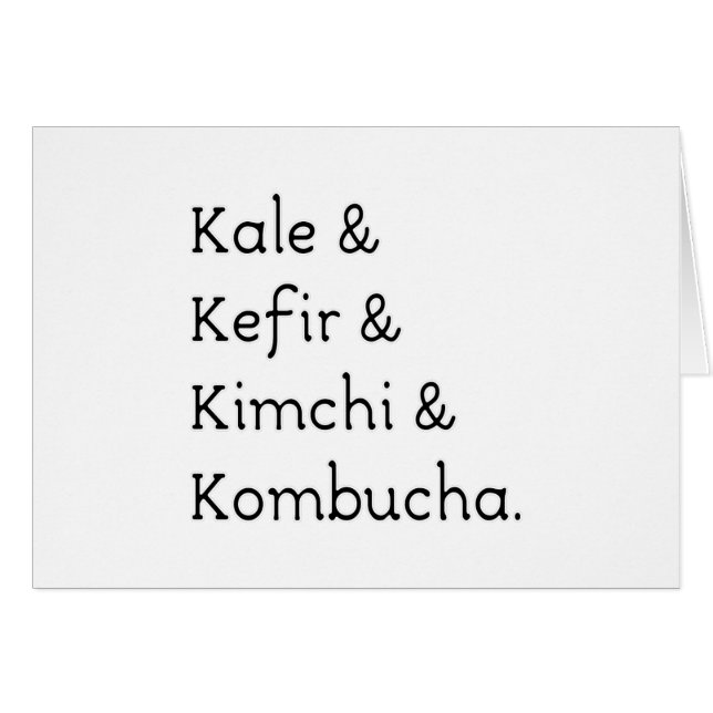 Cartão Kale Kefir Kimchi Kombucha (Frente Horizontal)