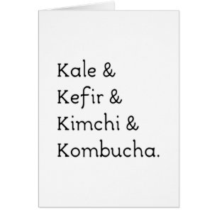 Cartão Kale Kefir Kimchi Kombucha