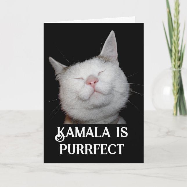 Cartão Kamala é Purrfect (Frente)