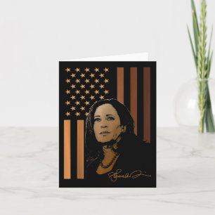 Cartão Kamala Harris 2024 American Flag Senhora President