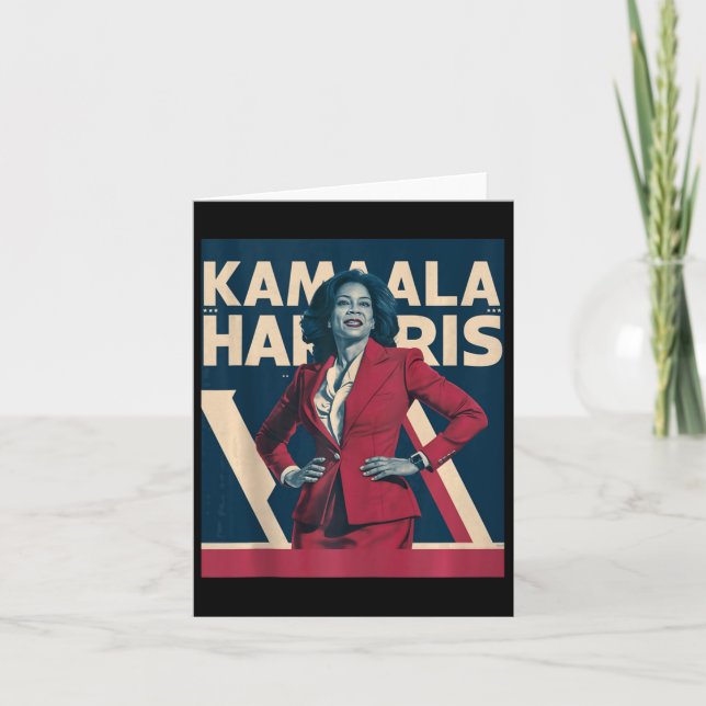 Cartão Kamala Harris 2024 - Liderando com a Força Design (Frente)