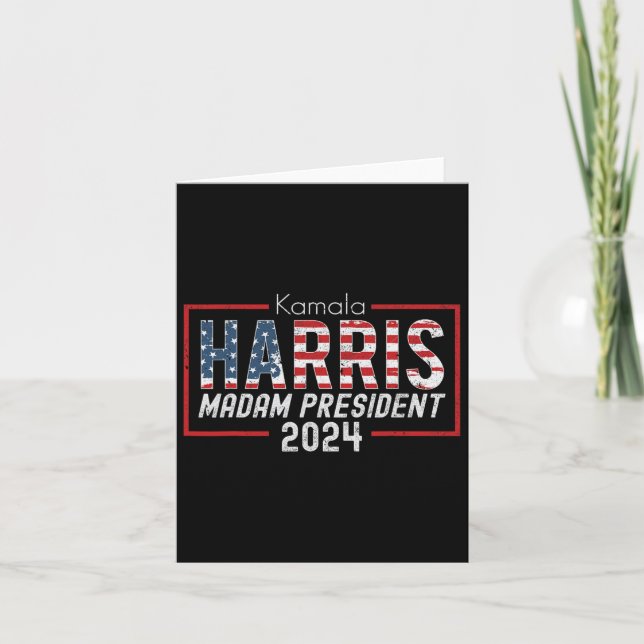 Cartão Kamala Harris 2024 Madame Presidente Fantasia Elei (Frente)