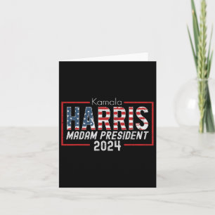 Cartão Kamala Harris 2024 Madame Presidente Fantasia Elei