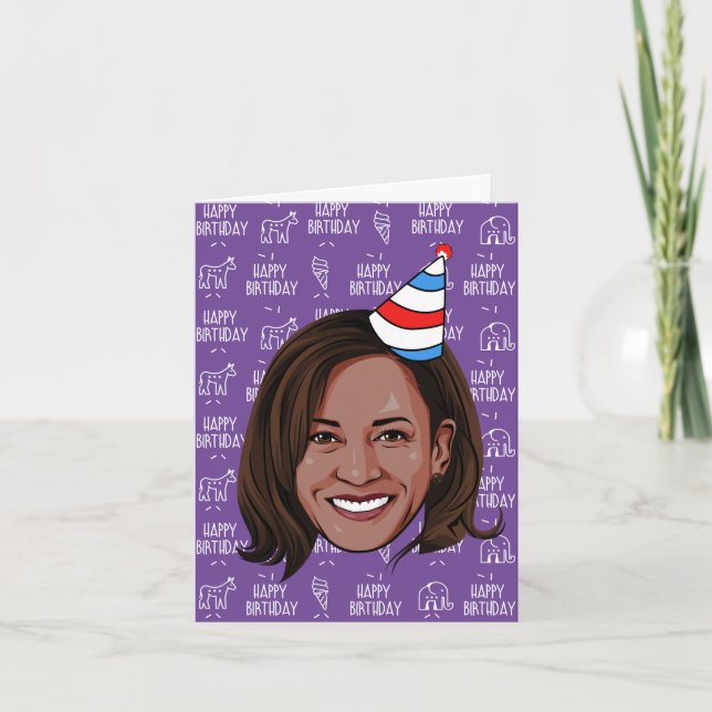 Cartão KAMALA HARRIS Birthday (Frente)