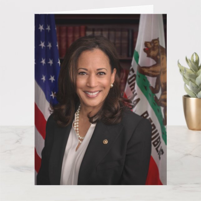 Cartão Kamala Harris Candidato ao Presidente EUA 2024 (Planta pequena)