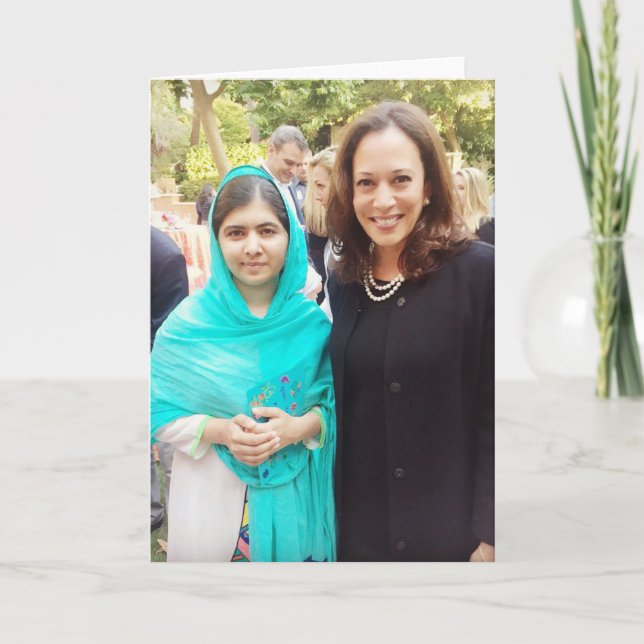 Cartão Kamala Harris e Malala Yousafzai (Frente)