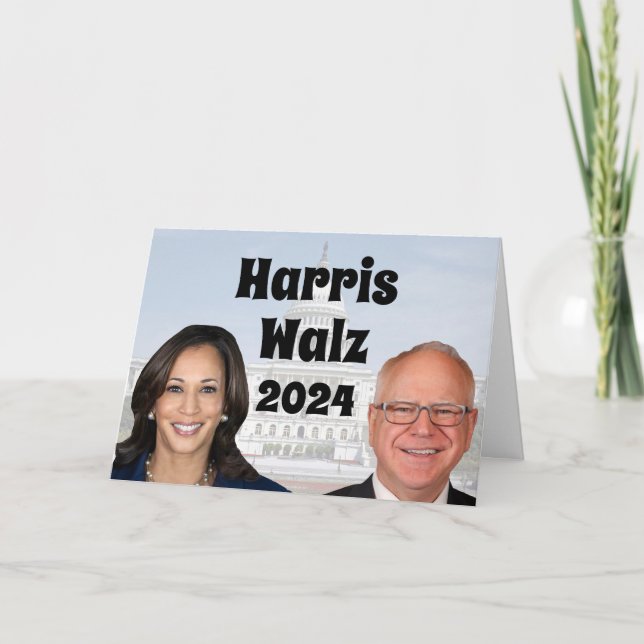 Cartão Kamala Harris e Tim Walz 2024 (Frente)