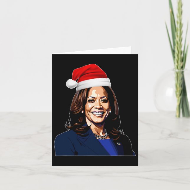 Cartão Kamala Harris Feliz Natal Férias Em Um (Frente)