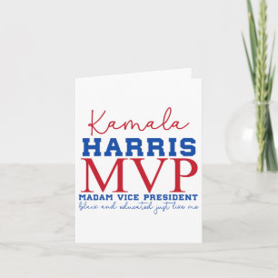 Cartão Kamala Harris Mvp Madam Vice-Presidente Preta E