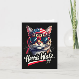 Cartão Kamala Harris Tim Wheimer Cute Cat Presidente Engr