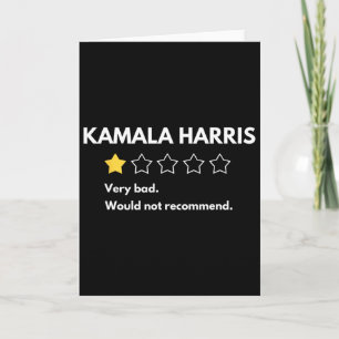 Cartão Kamala Harris Uma 1 Classificação de Estrela Muito
