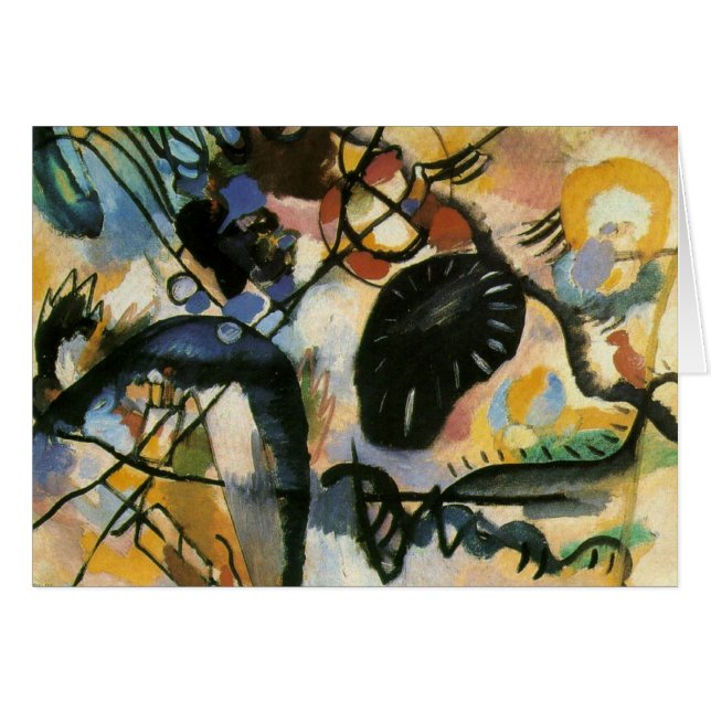 Cartão Kandinsky Black Spot Abstrato (Frente Horizontal)