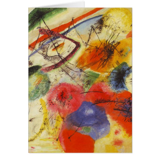 Cartão Kandinsky Black Trakes Abstrato Painting (Frente)