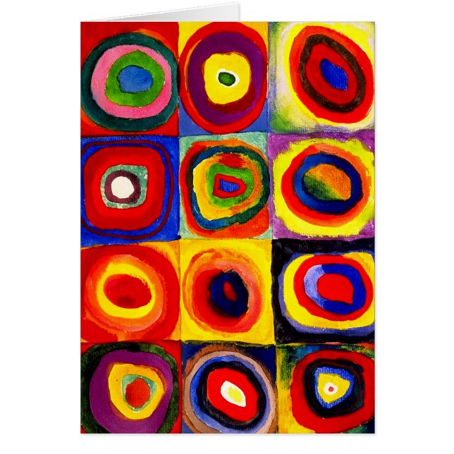 Cartão Kandinsky Farbstudie Quadrate Esquadra Círculos de (Frente)