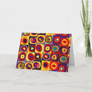 Cartão Kandinsky Modern Squares Circles Colorful
