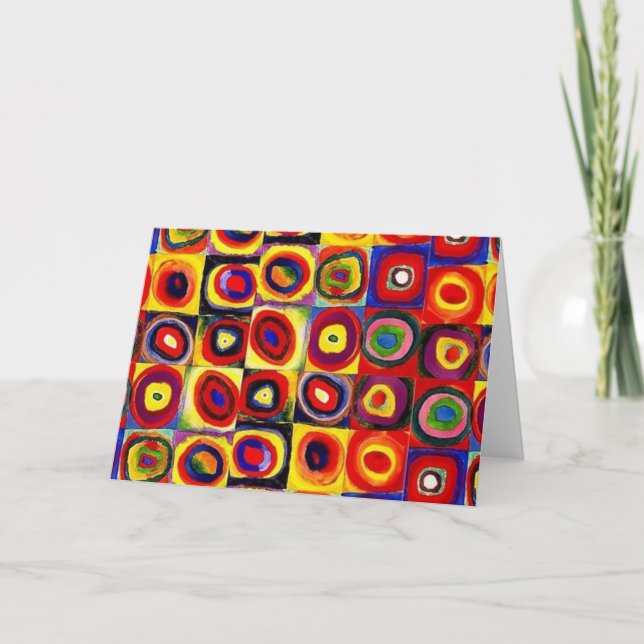Cartão Kandinsky Modern Squares Circles Colorful (Frente)