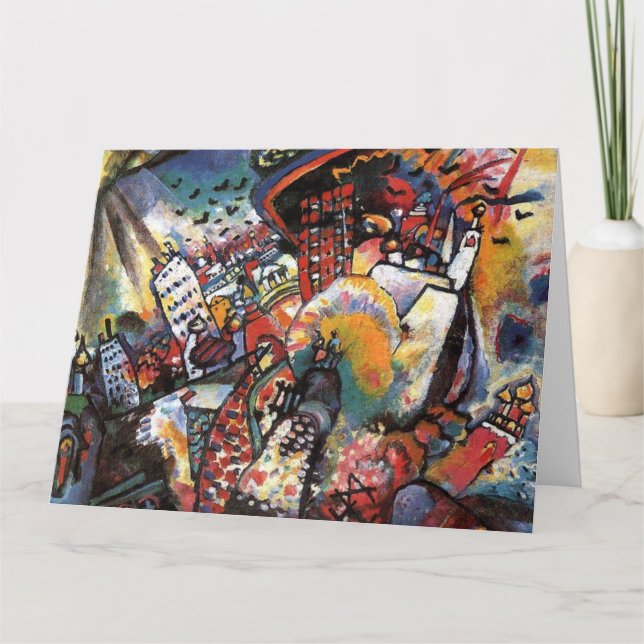 Cartão Kandinsky Moscou I Cityscape Abstrato Painting (Frente)