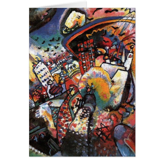 Cartão Kandinsky Moscou I Cityscape Abstrato Painting (Frente)