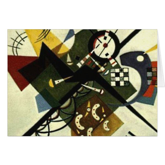 Cartão Kandinsky Na Placa De Pintura De Abstrato White II (Frente Horizontal)