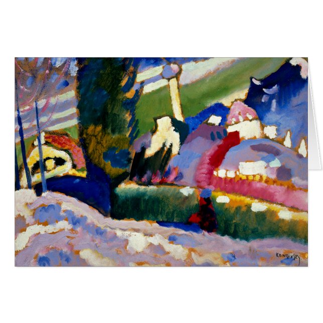 Cartão Kandinsky - Paisagem de inverno com Igreja (Frente Horizontal)