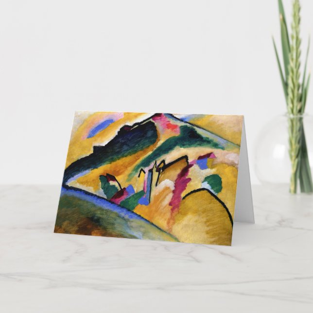 Cartão Kandinsky - Paisagem de outono, pintura popular, (Frente)