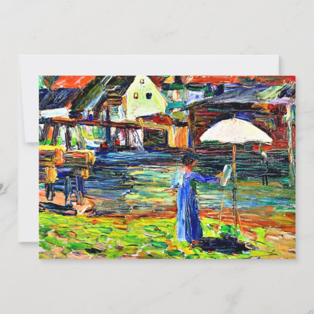 Cartão Kandinsky - Pintura de Gabriele Munter em Kallmunz (Frente)