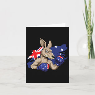 Cartão Kangaroo Boxer Boxer Australian Flag Love Austral