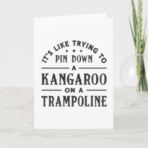 Cartão Kangaroo Em Um Presente De Trampoline Gymnast Tram