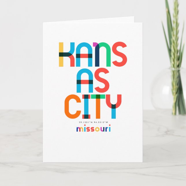 Cartão Kansas City Missouri Meio século, Pop Art, (Frente)