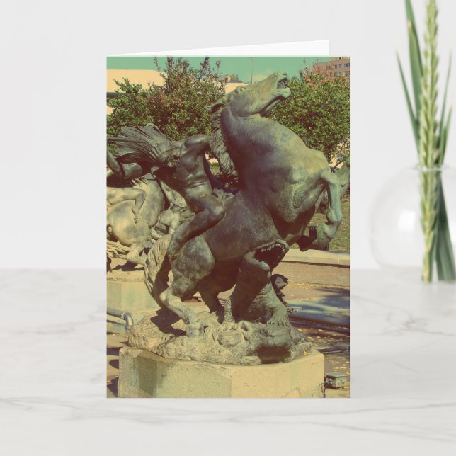 Cartão Kansas City Plaza Fountain in Autumn (Frente)