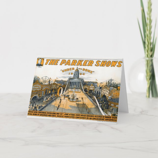 Cartão Kansas Semi-Centennial. Motivos do Estado. (Frente)