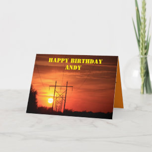 Cartão Kansas Sunset with power lines Greeting Card