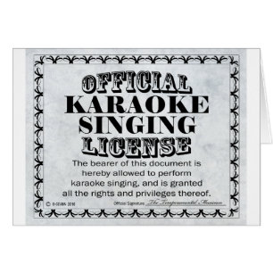 Cartão Karaoke Singing License