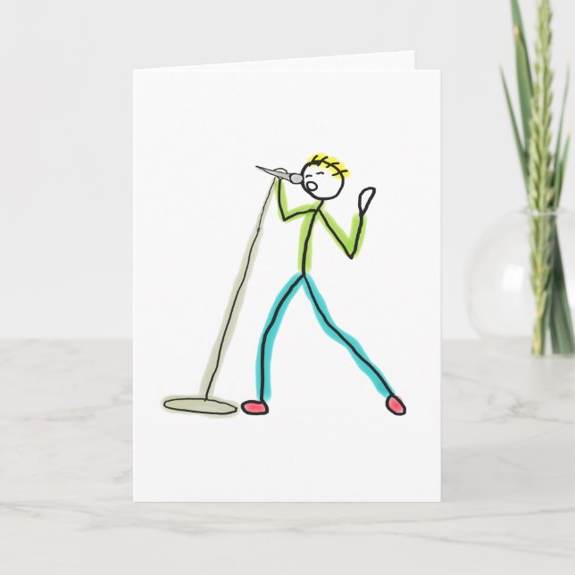 Cartão Karaoke Singing Stickman (Frente)