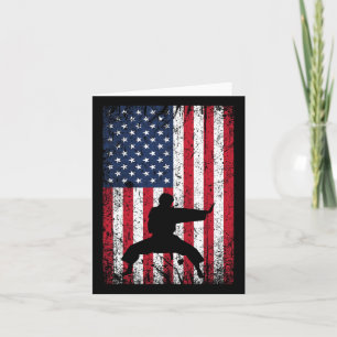 Cartão Karate American Flag 4 De Julho Artes Marciais Par
