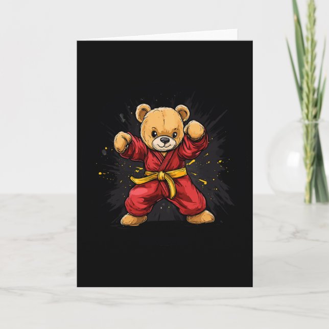 Cartão Karate Bear With Power And Precision For Kids  (Frente)