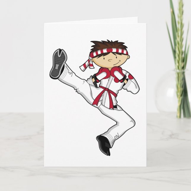Cartão Karate Boy Greeting Card (Frente)