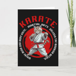 Cartão Karate Cat Warrior Arte Marcial Karate Cat Para Cr