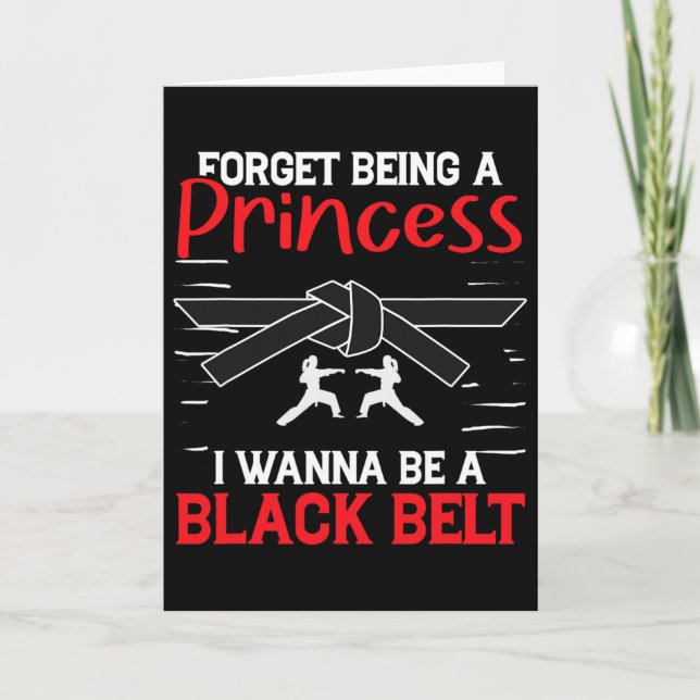 Cartão Karate Esqueça Ser Uma Princesa Eu Quero Ser Uma F (Frente)